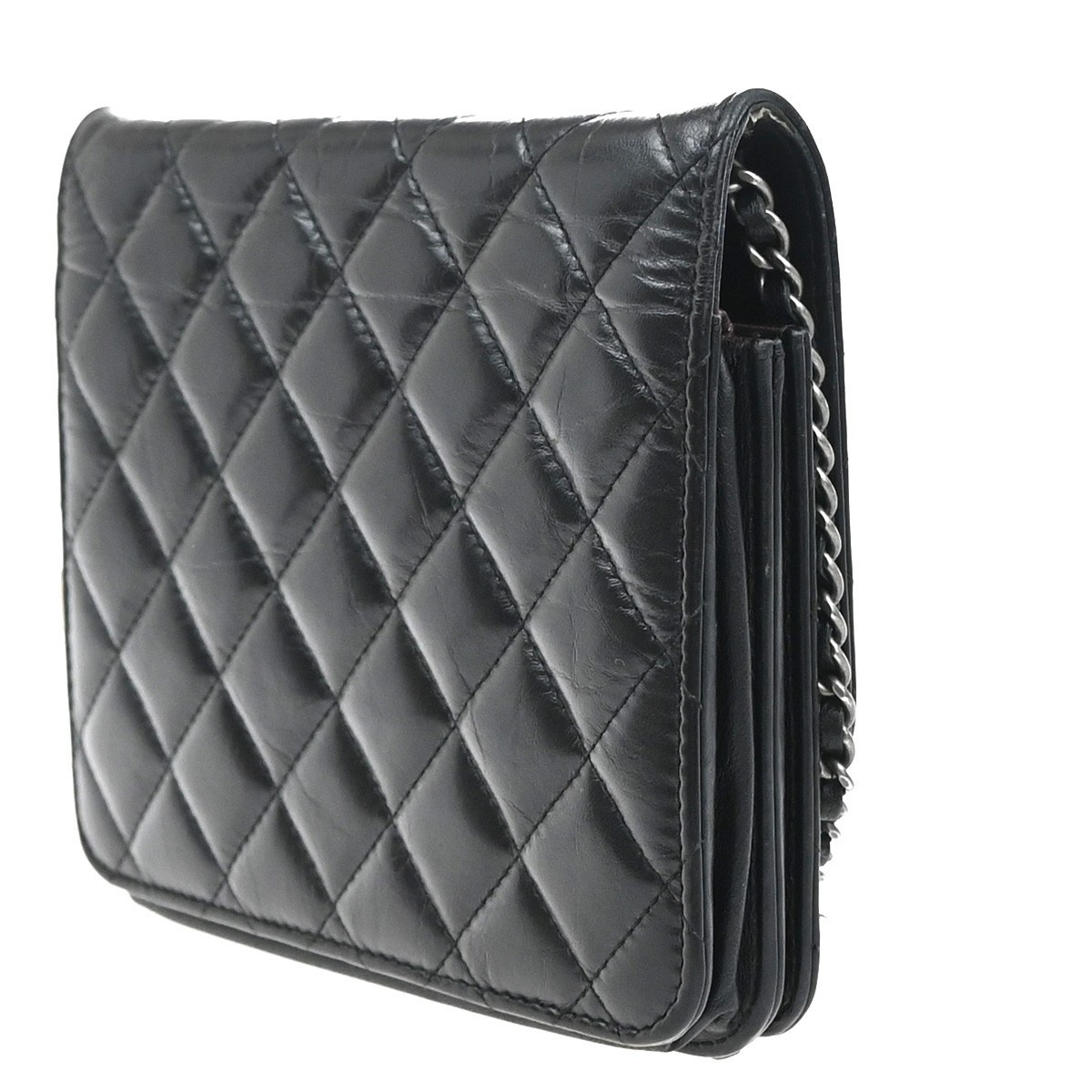 Chanel Chanel So Black Reissue 2.55 Wallet on Chain Quilted Aged Calfskin Zwart