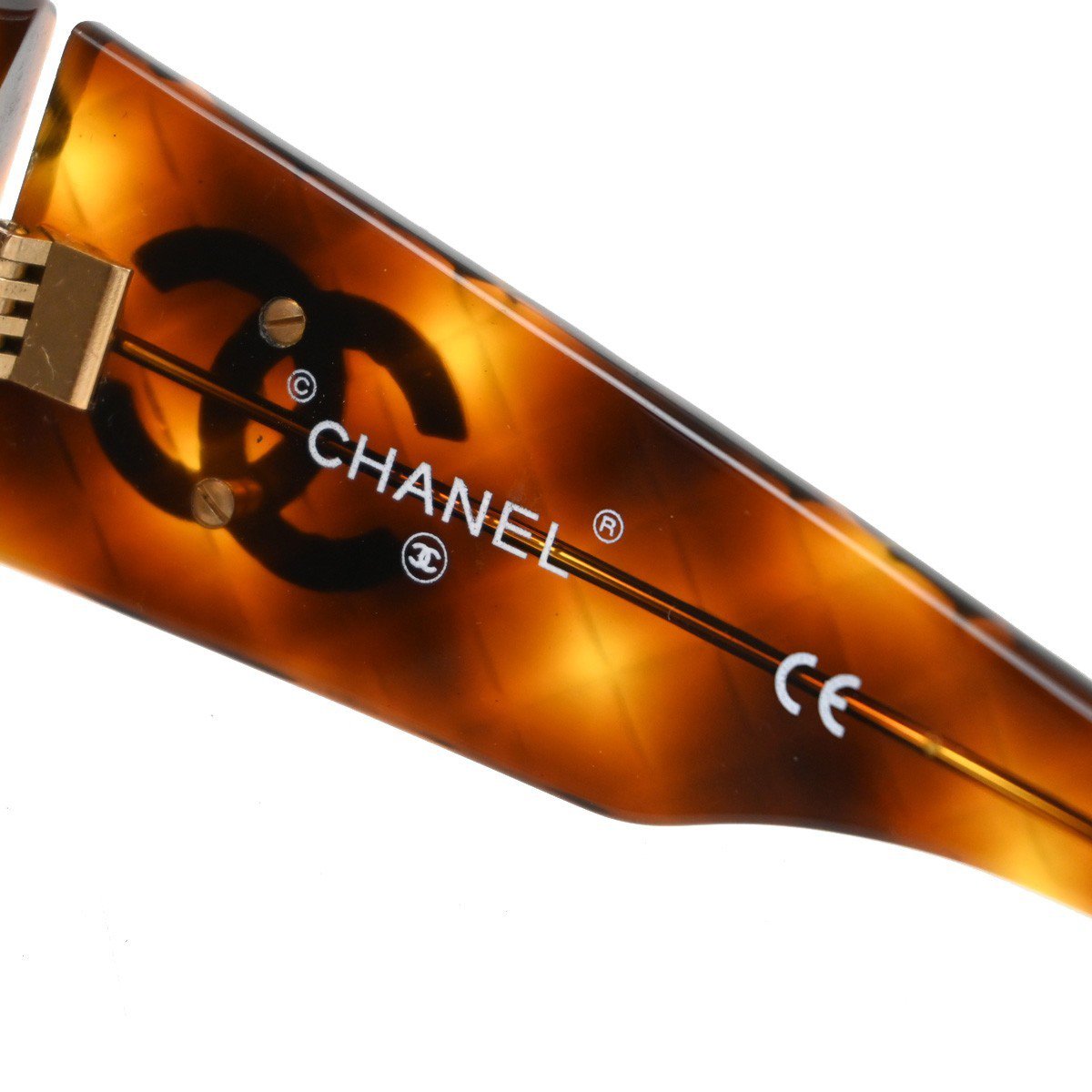 Chanel CC Logo Matelasse Sunglasses Eye Wear Plastic Bruin