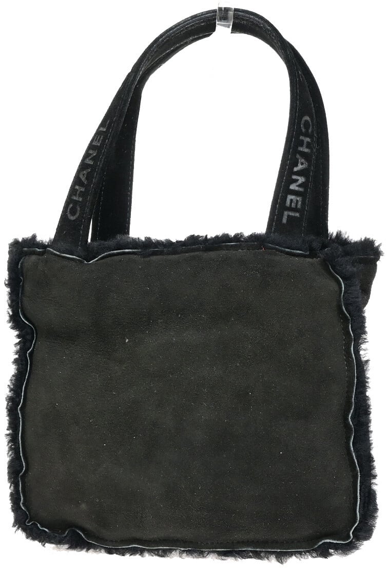 Chanel Chanel Fantasy Fur Tote Faux Fur with Leather Medium Zwart