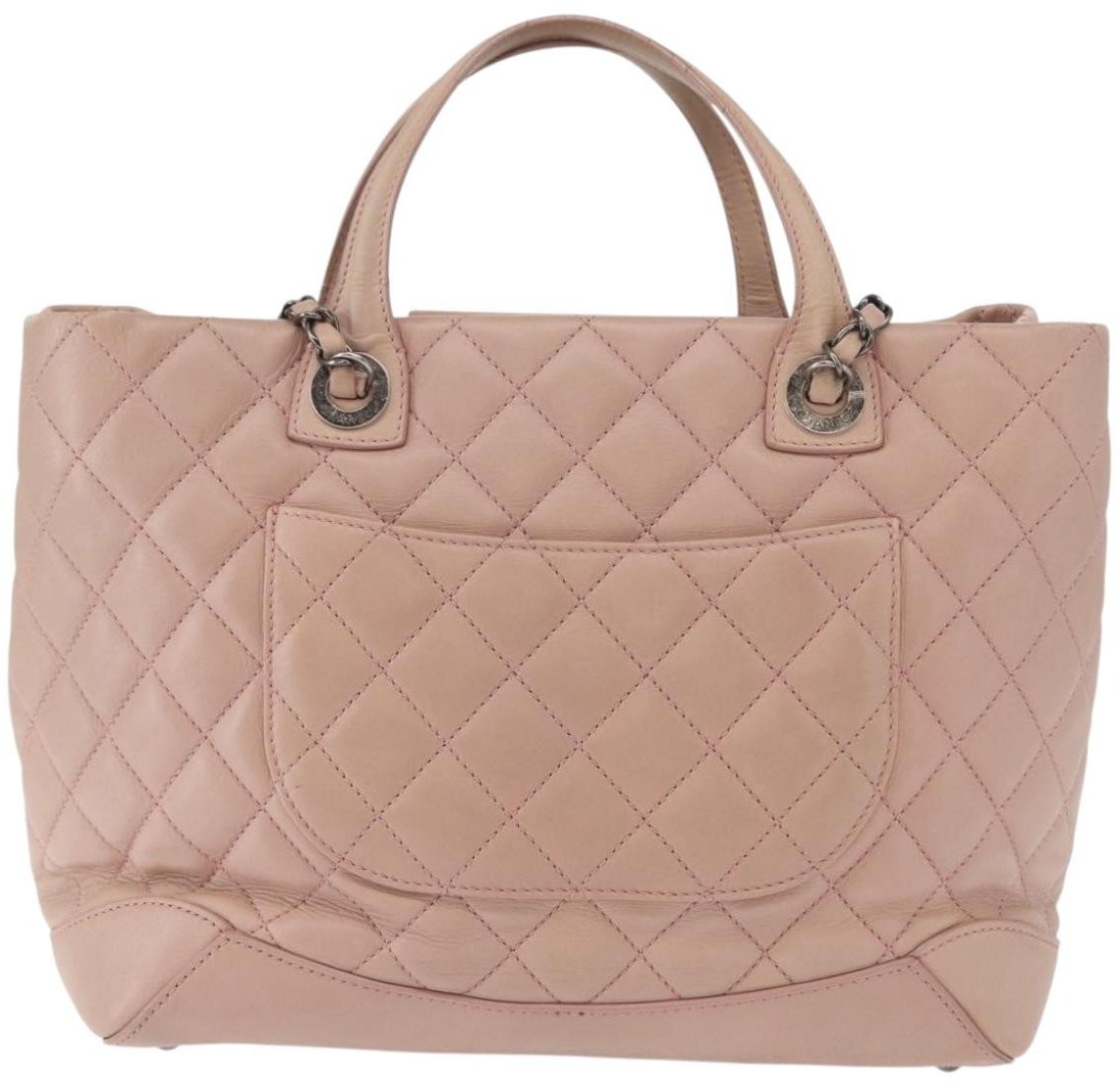 Chanel Chanel Easy Shopping Tote Quilted Calfskin Small Roze