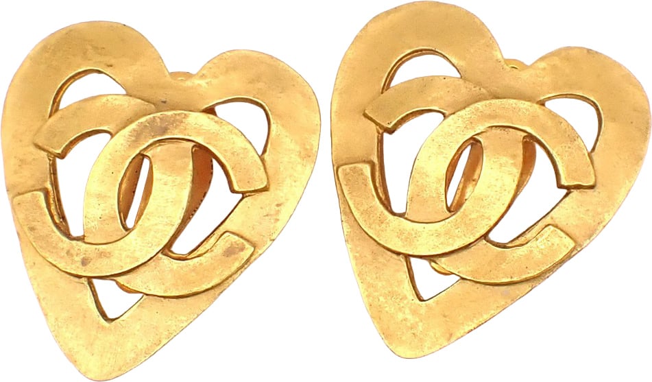 Chanel Chanel CC logo heart Gold-plated Goud