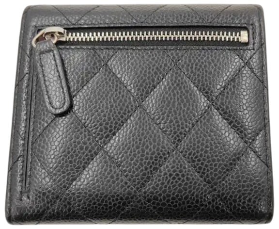 Chanel Classic Flap Card Case Quilted Caviar Zwart