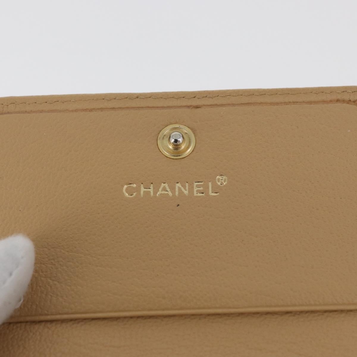Chanel Chanel CC Trifold Wallet Leather Beige
