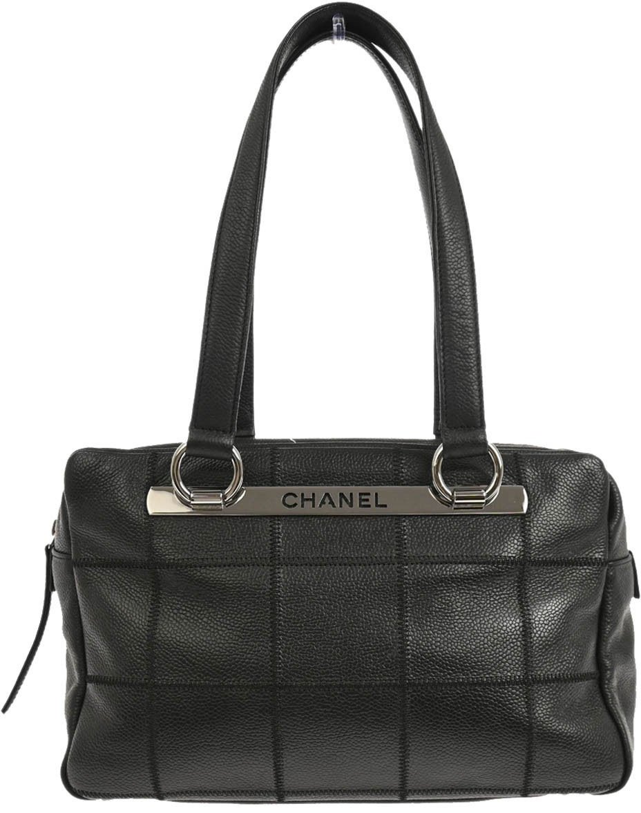 Chanel Chanel Square Stitch Top Handle Bag Quilted Caviar Zwart