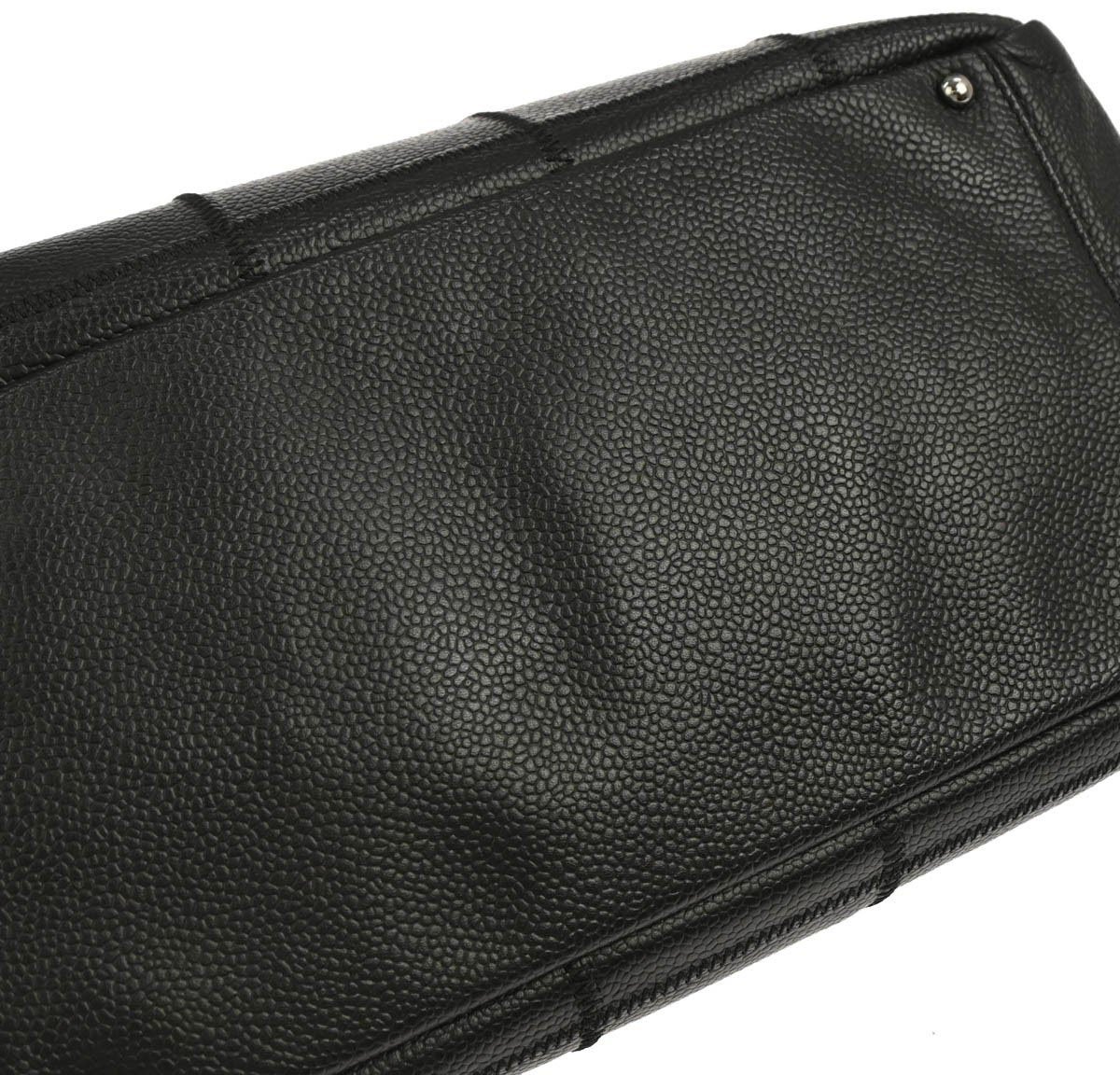 Chanel Chanel Square Stitch Top Handle Bag Quilted Caviar Zwart