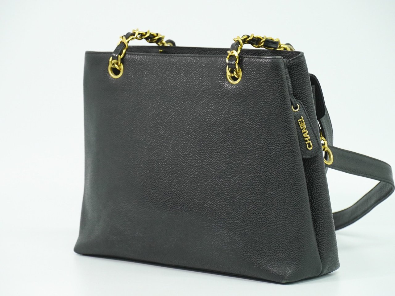 Chanel Chanel Vintage Front Pocket Tote Caviar Medium Zwart