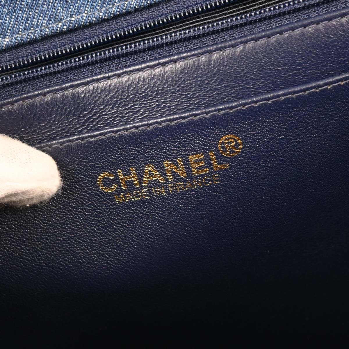 Chanel Chanel Vintage Classic Top Handle Flap Bag Denim Jumbo 30 x 20 x 10 Blauw