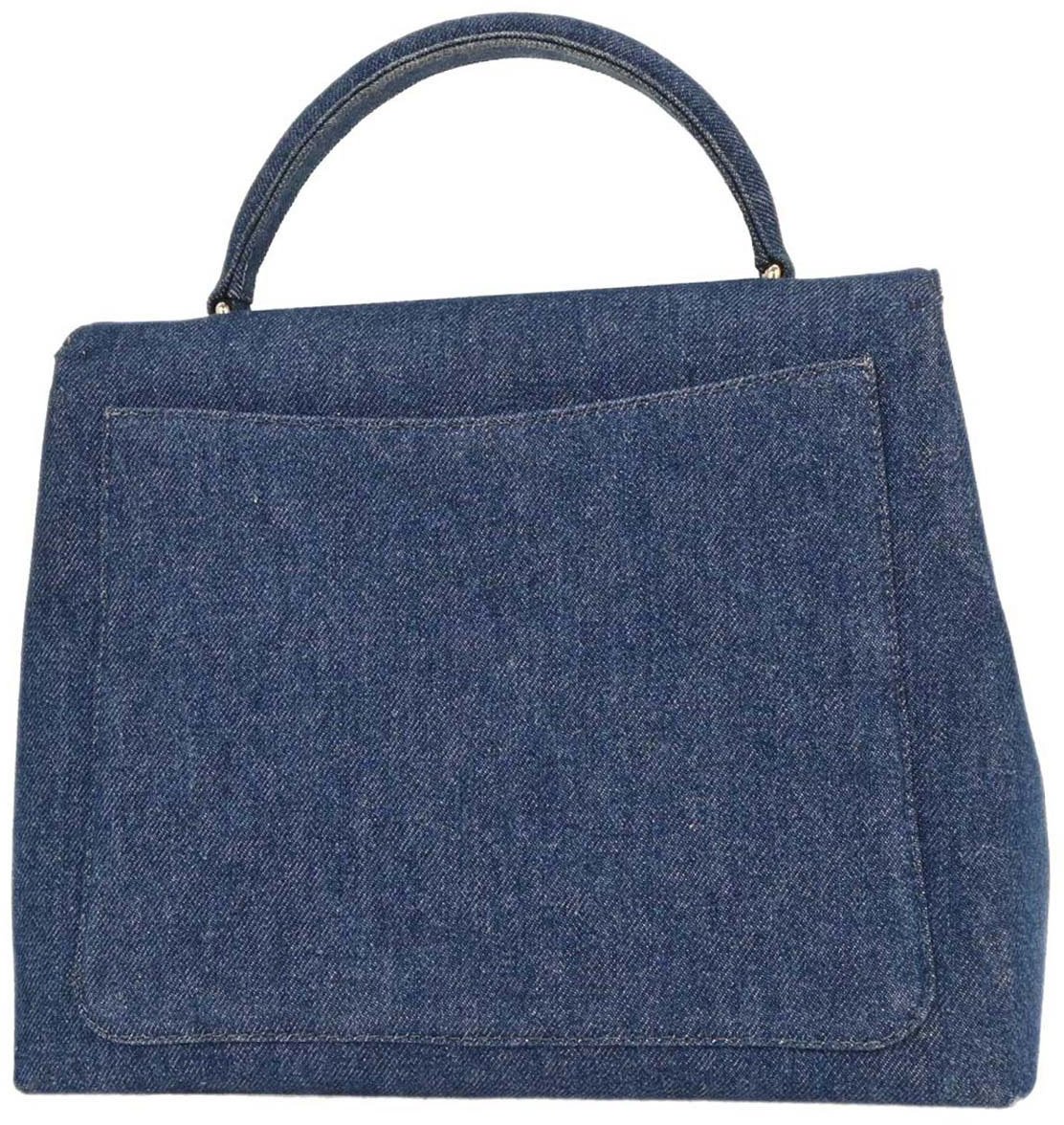 Chanel Chanel Vintage Classic Top Handle Flap Bag Denim Jumbo 30 x 20 x 10 Blauw