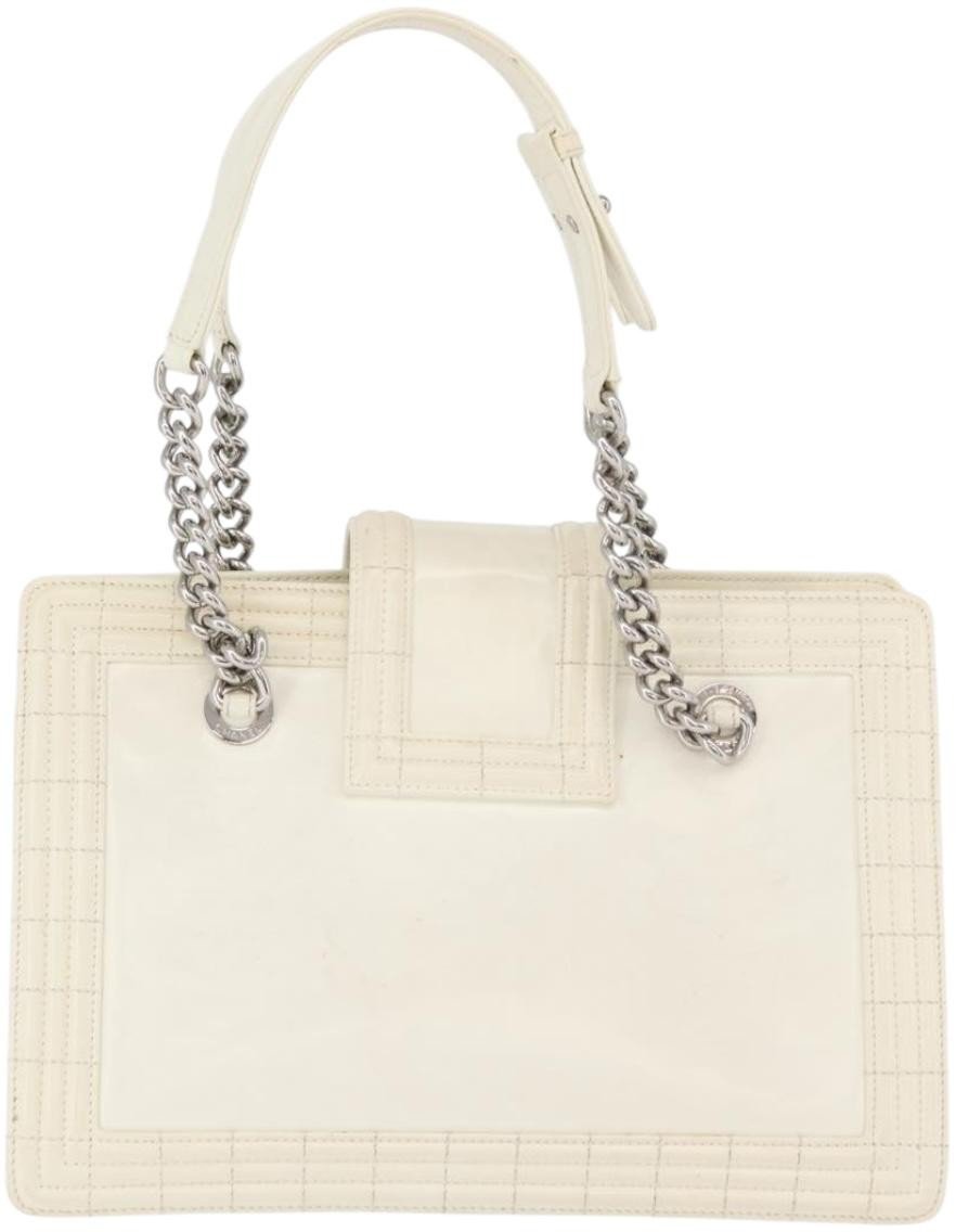 Chanel Boy Tote Glazed Calfskin Small Wit