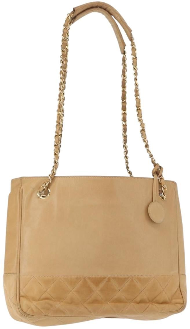 Chanel Chanel Vintage Shopping Tote Lambskin Medium Beige
