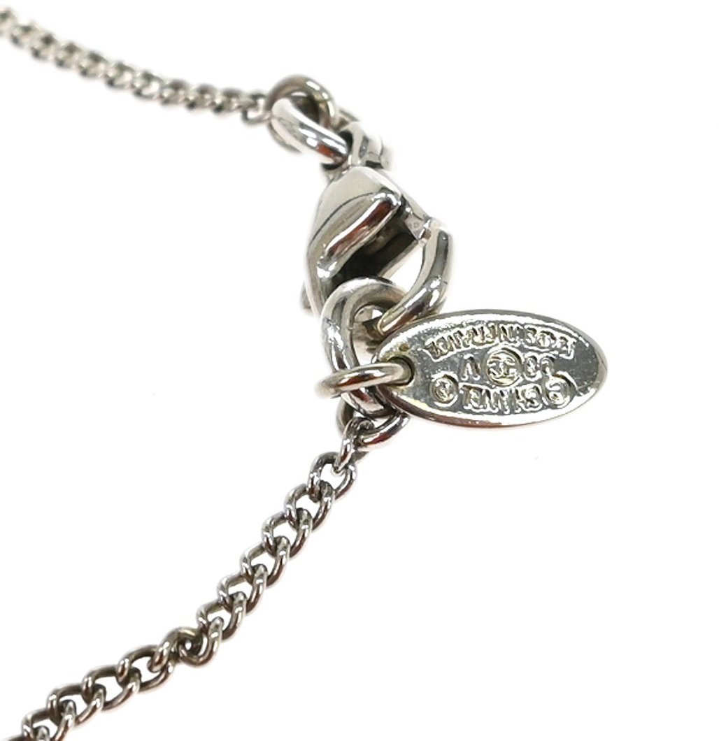 Chanel Rainbow CC Pendant Metal and Crystals Zilver