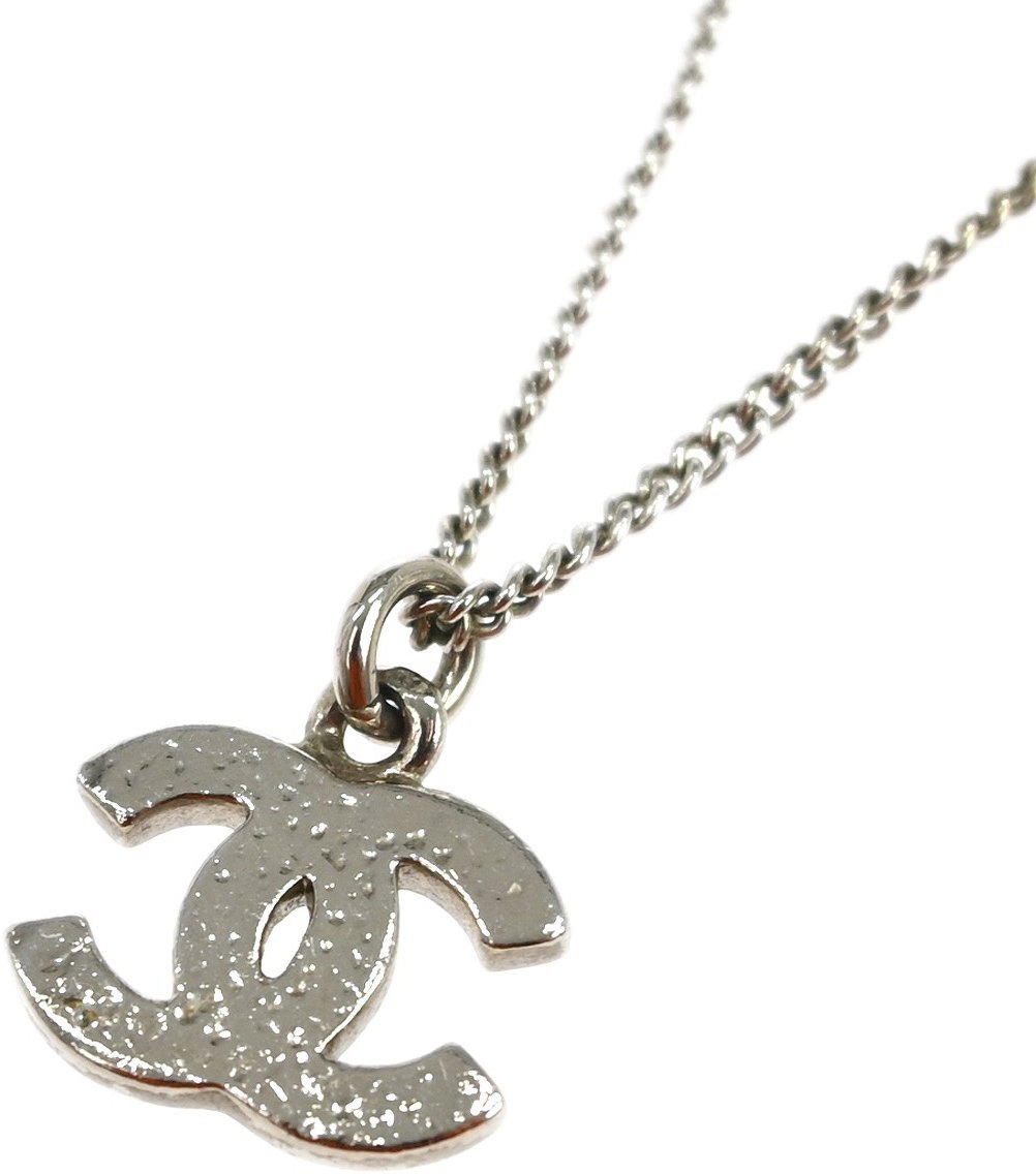 Chanel Rainbow CC Pendant Metal and Crystals Zilver