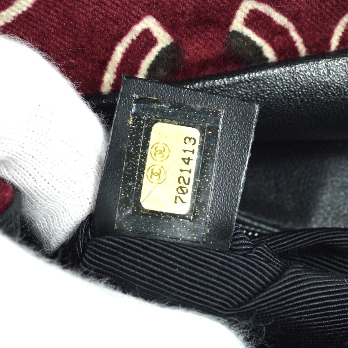 Chanel Chanel CC Top Handle Bag Coco Print Velvet Medium Divers