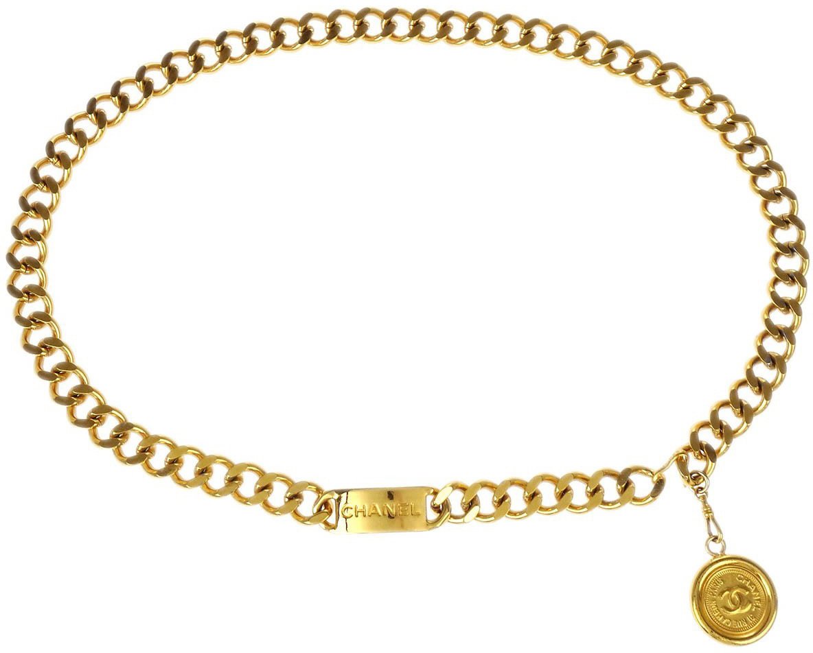 Chanel Chanel Medallion Chain Link Belt Metal Goud