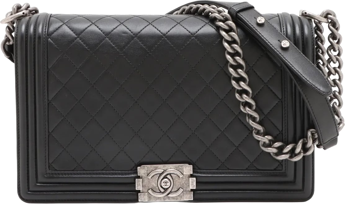 Chanel Boy Flap Quilted Lambskin Large Zwart
