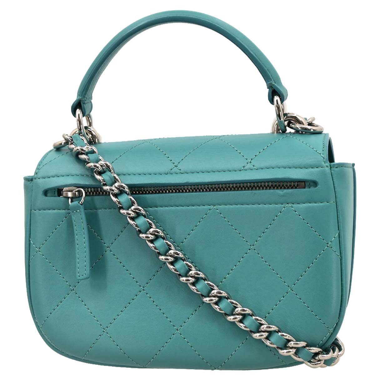 Chanel Chanel Ring My Bag Top Handle Bag Stitched Calfskin Small Groen