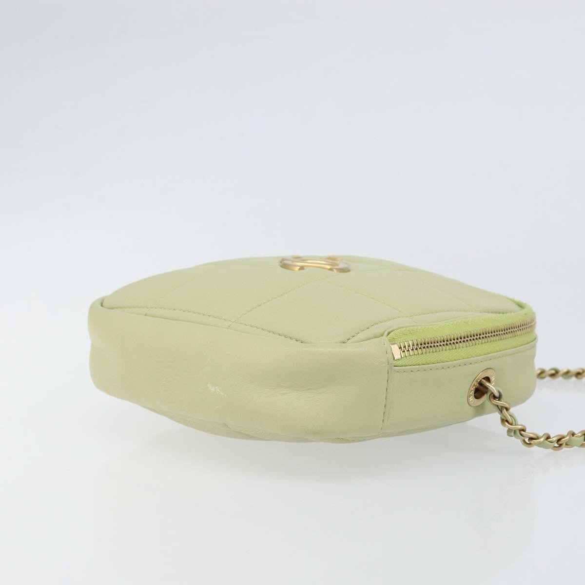 Chanel Chanel Diamond Chain Crossbody Bag Quilted Lambskin Small Groen
