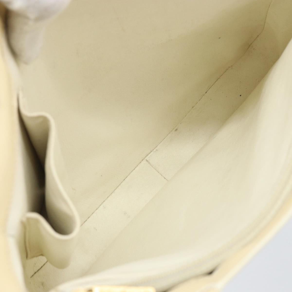 Chanel Chanel Vintage Embossed Logo Shoulder Bag Patent Beige