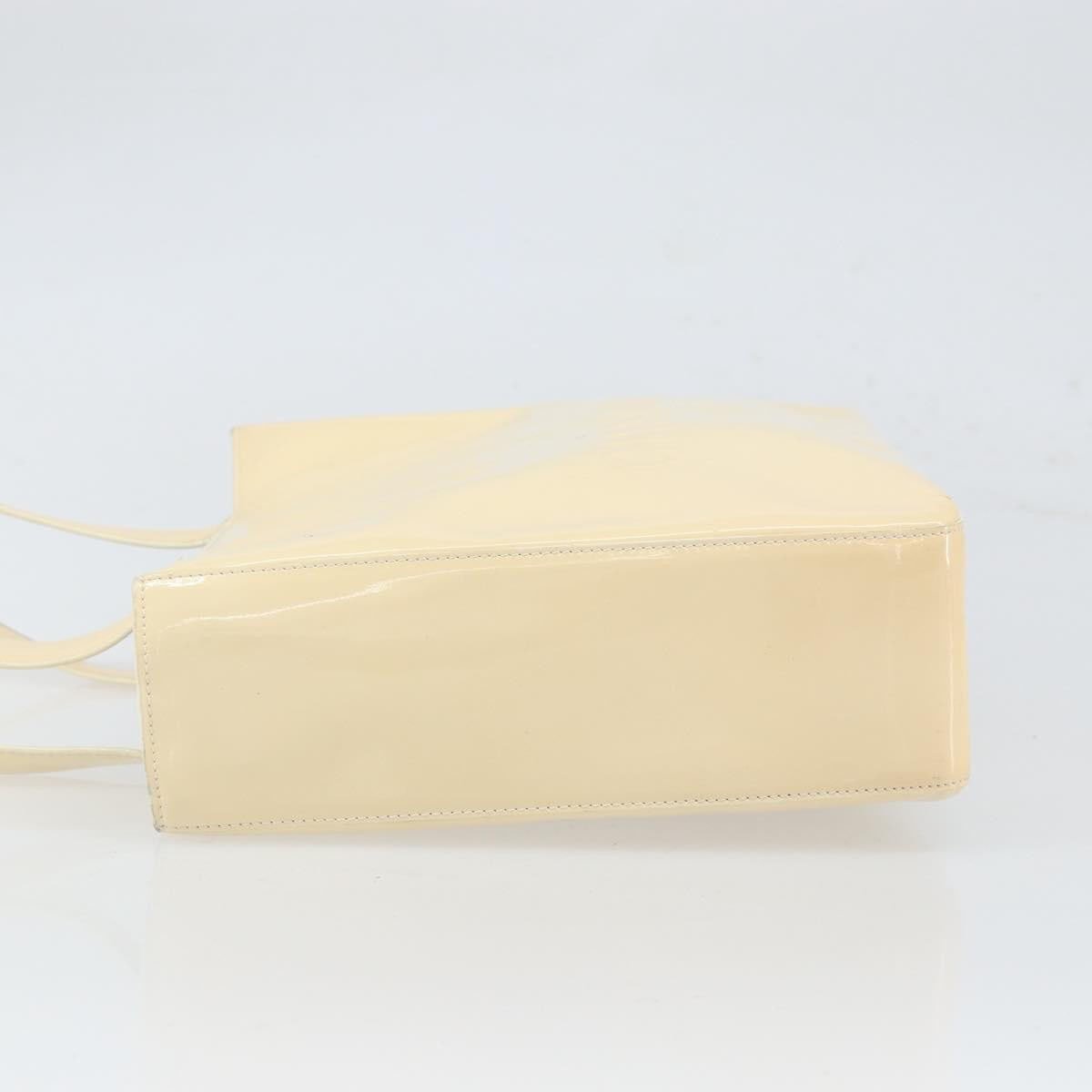 Chanel Chanel Vintage Embossed Logo Shoulder Bag Patent Beige