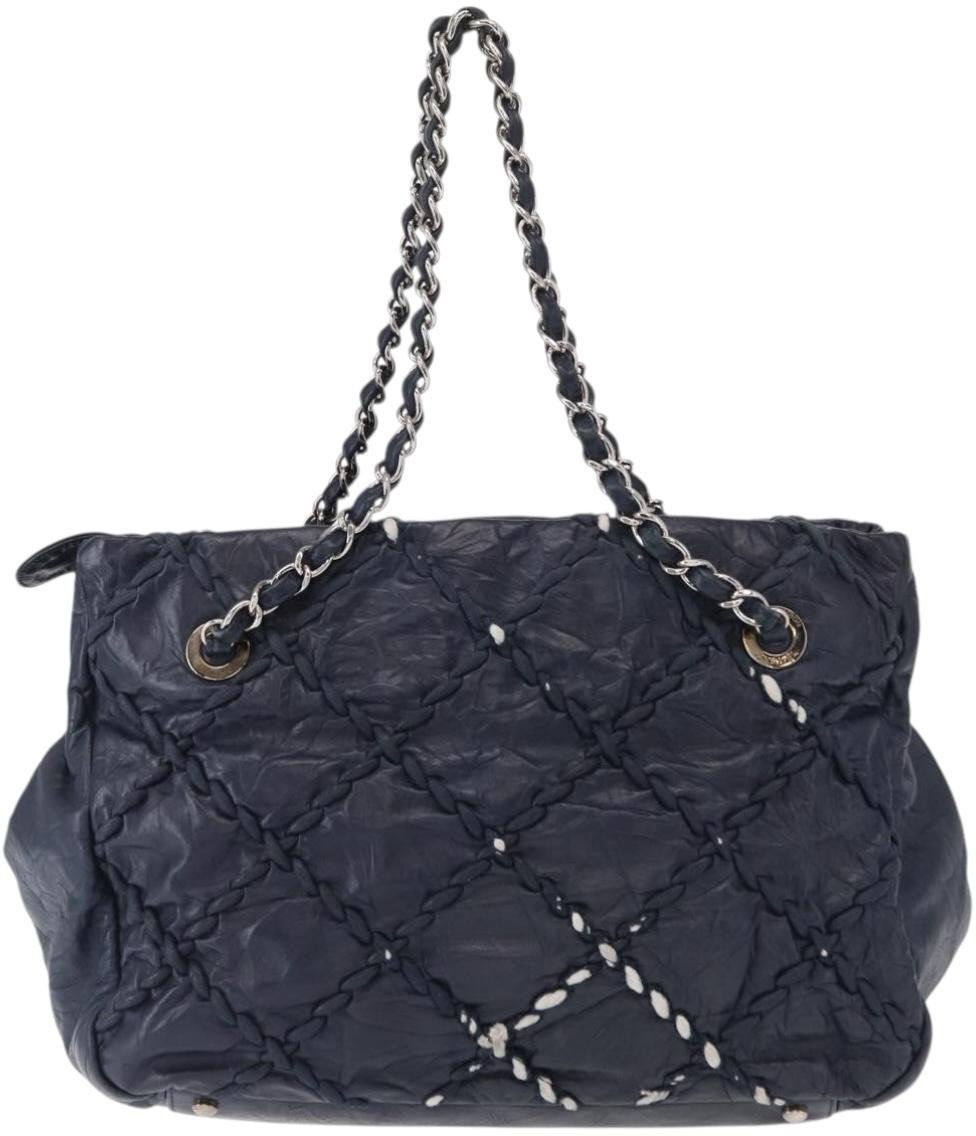 Chanel Chanel Ultra Stitch Chain Tote Quilted Calfskin Navy