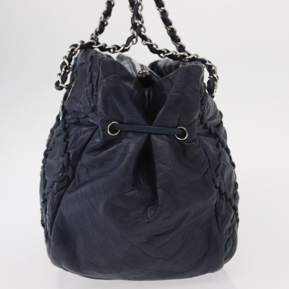 Chanel Chanel Ultra Stitch Chain Tote Quilted Calfskin Navy