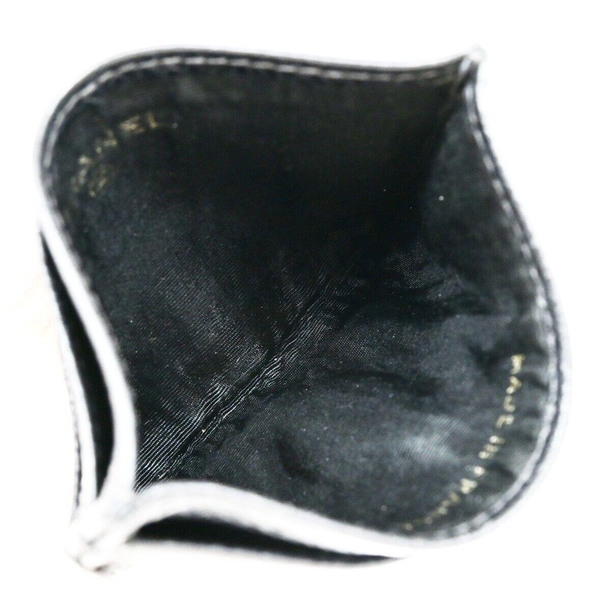 Chanel Chanel Logo CC Card case Grained Leather Zwart