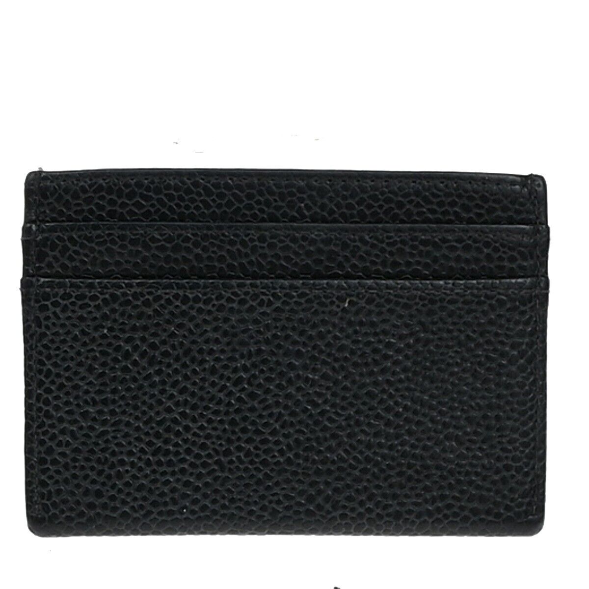 Chanel Chanel Logo CC Card case Grained Leather Zwart