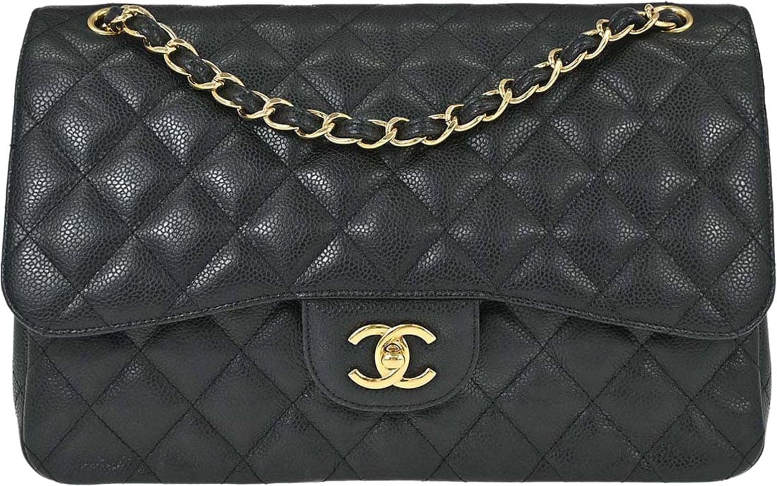 Chanel Timeless - Classic Double Flap Bag Quilted Caviar Jumbo 30 x 20 x 10 Zwart