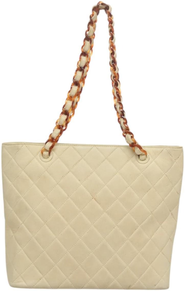 Chanel Chanel Vintage CC Tote Leather Small Beige
