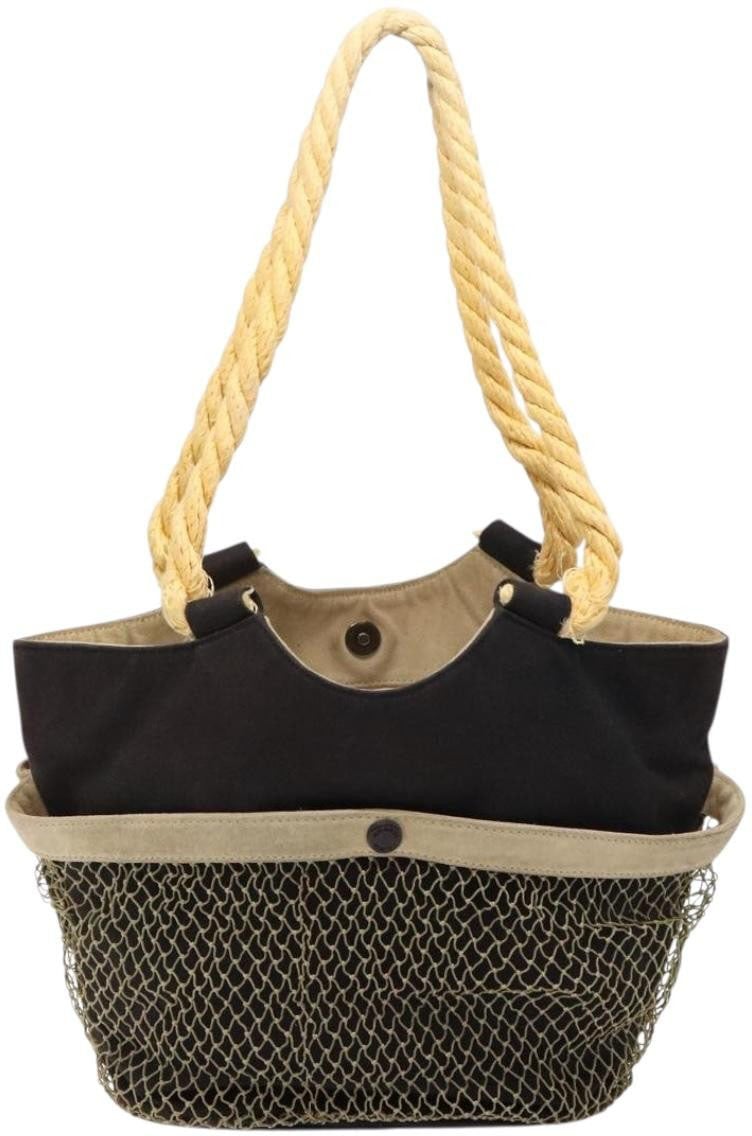 Chanel Chanel Camellia Flower Tote Canvas Zwart