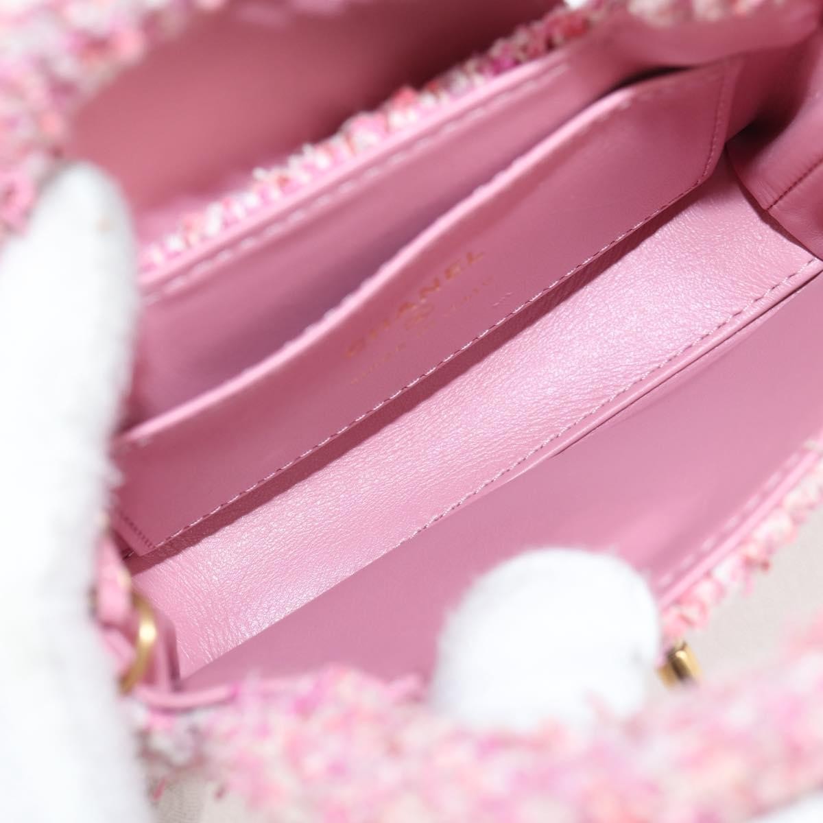 Chanel Chanel Kelly Top Handle Shopping Bag Quilted Tweed Nano Roze