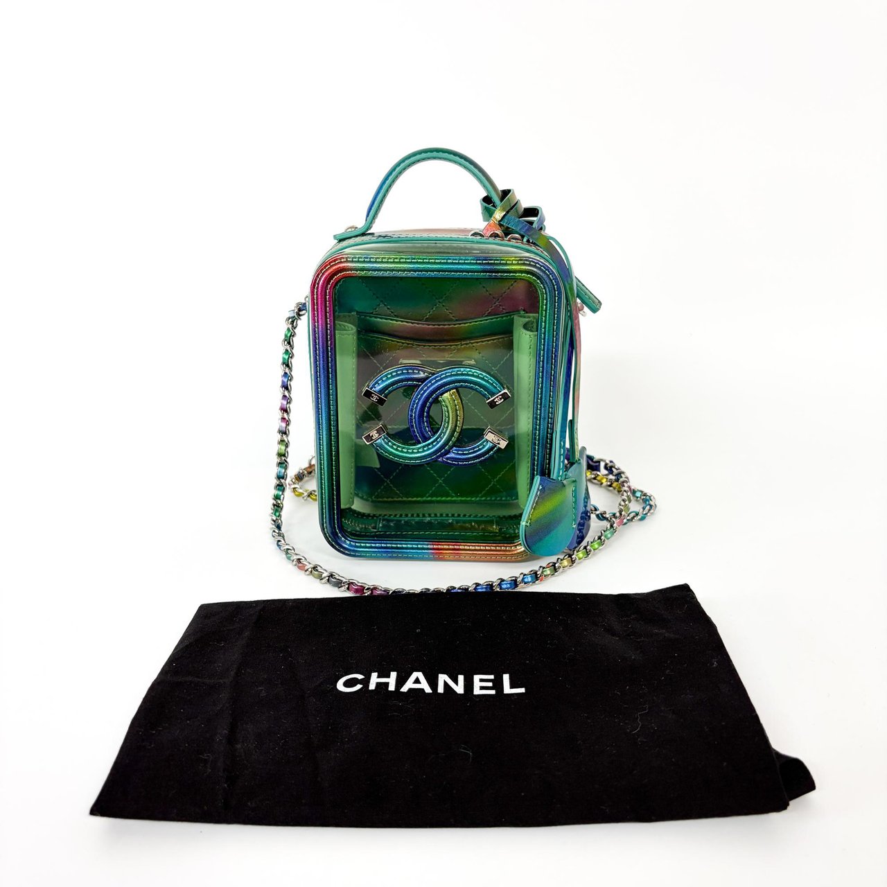 Chanel Chanel Filigree Vertical Vanity Case PVC with Lambskin Small Divers
