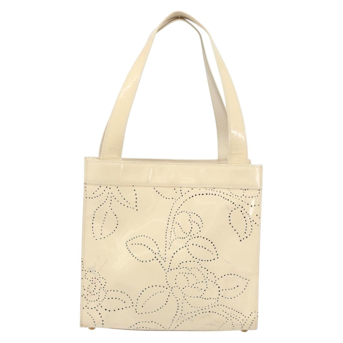 Chanel Chanel Camellia Tote Patent Leather Beige