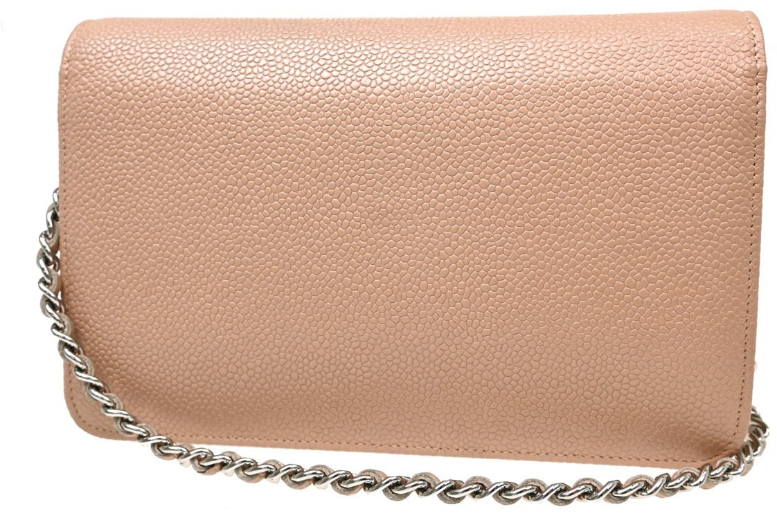 Chanel Logo Wallet on Chain Leather Roze