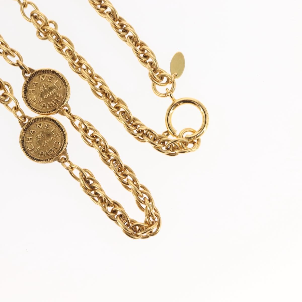 Chanel Chanel Vintage 31 Rue Cambon Medallion Pendant Necklace Metal Goud