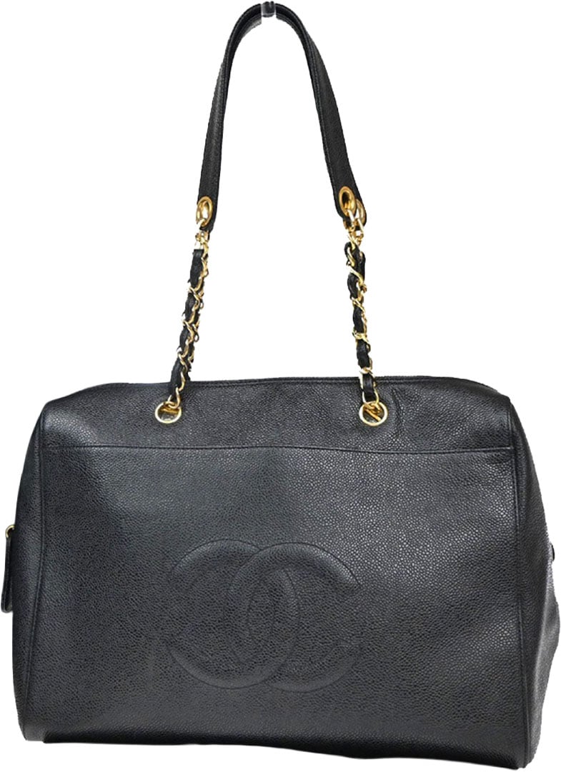 Chanel Chanel Vintage Timeless Zip Tote Caviar Medium Zwart
