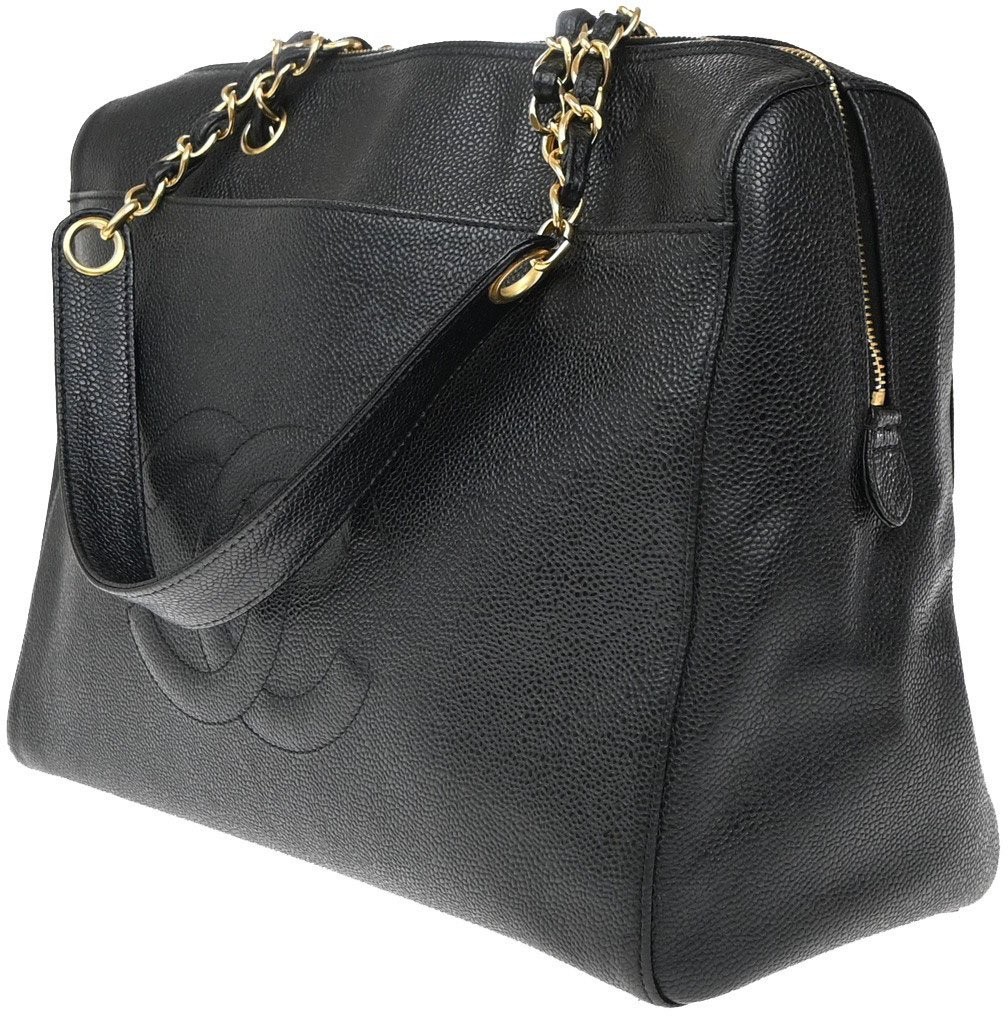 Chanel Chanel Vintage Timeless Zip Tote Caviar Medium Zwart