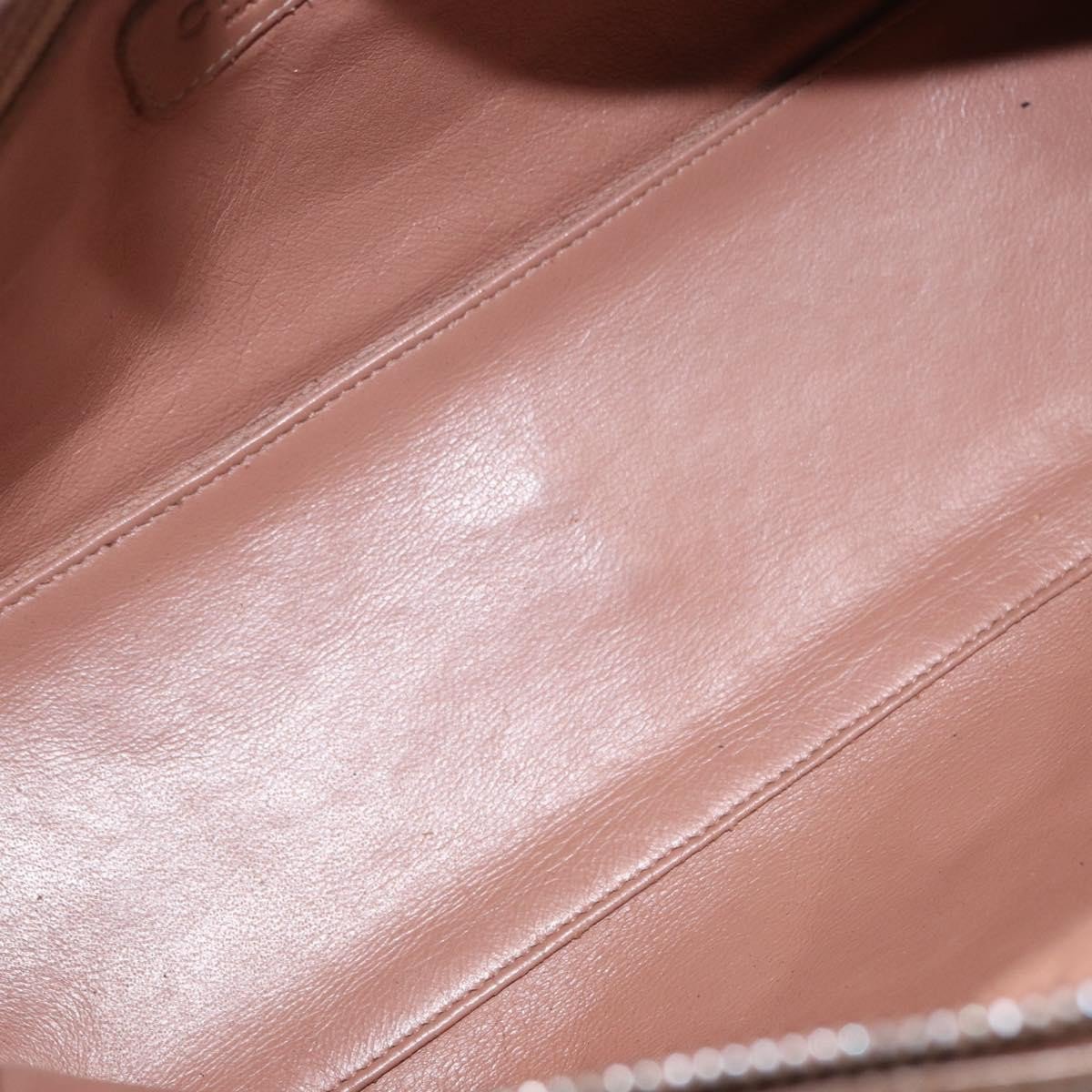 Chanel Chanel Embossed Logo Bowler Bag Quilted Caviar Small Beige