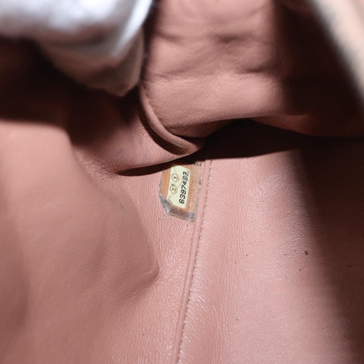 Chanel Chanel Embossed Logo Bowler Bag Quilted Caviar Small Beige