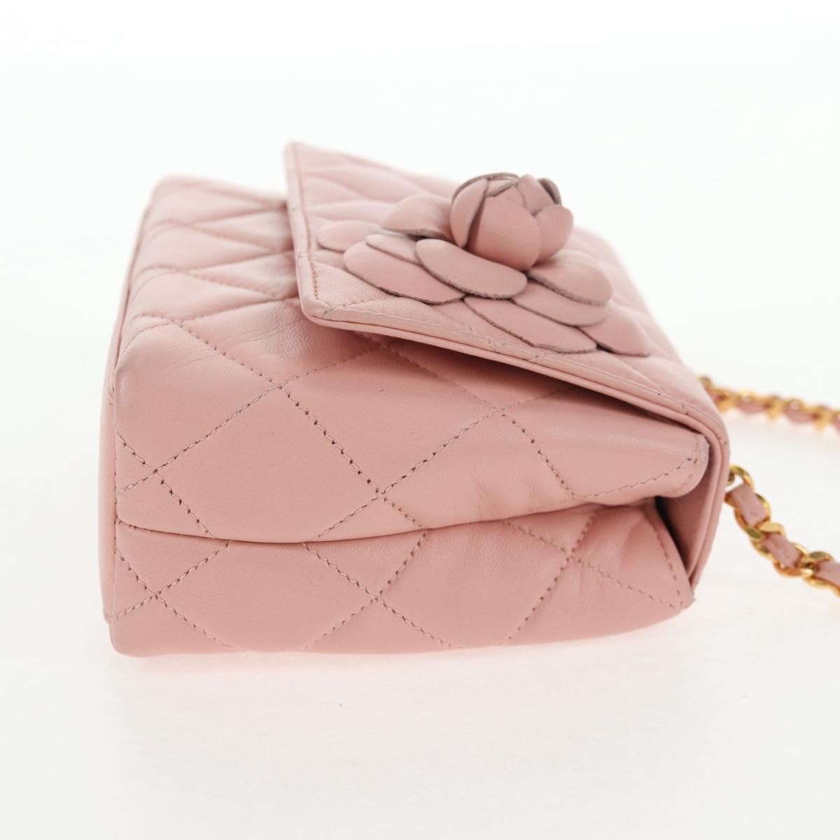 Chanel Chanel Vintage Camellia Flap Bag Quilted Lambskin Micro Roze