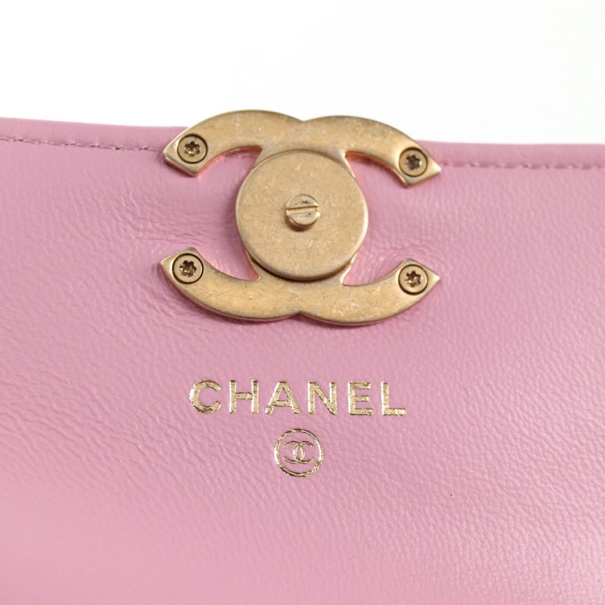 Chanel Chanel Flat CC Crossbody Bag Leather Roze