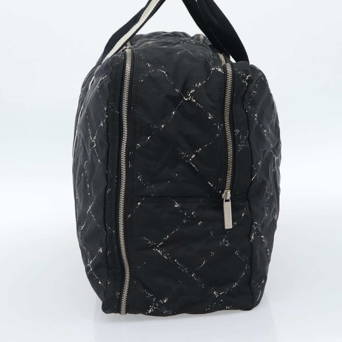 Chanel Travel Line Boston Printed Nylon Medium Zwart