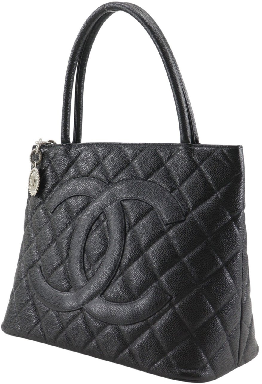Chanel Medallion Tote Quilted Caviar Zwart