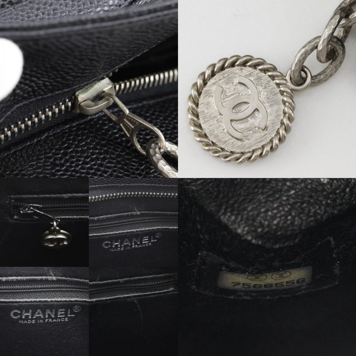 Chanel Medallion Tote Quilted Caviar Zwart