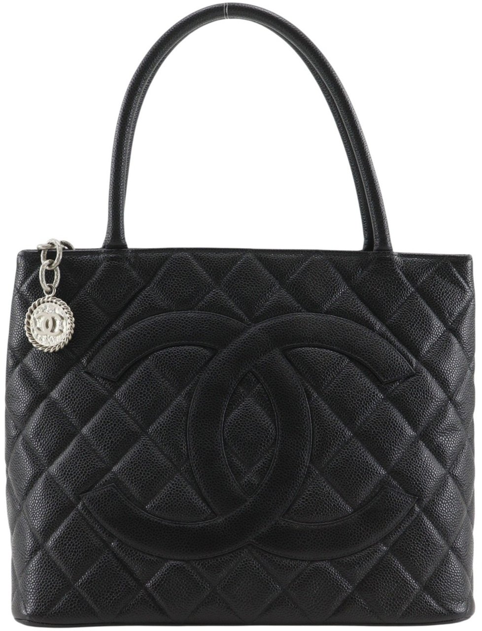 Chanel Medallion Tote Quilted Caviar Zwart