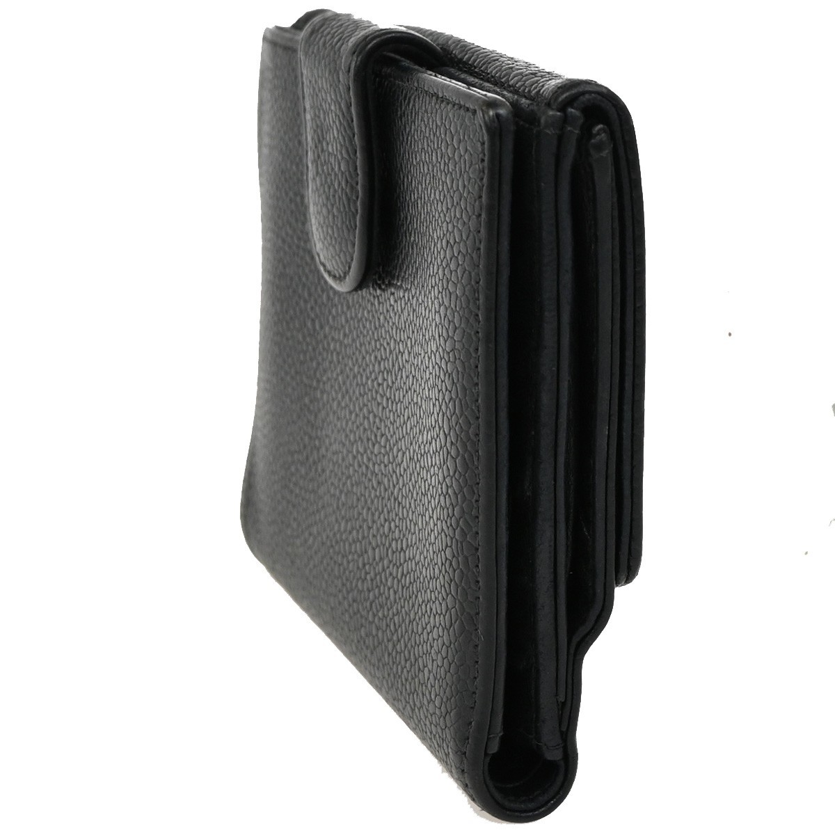 Chanel Chanel Vintage Timeless Bifold Wallet Caviar Compact Zwart