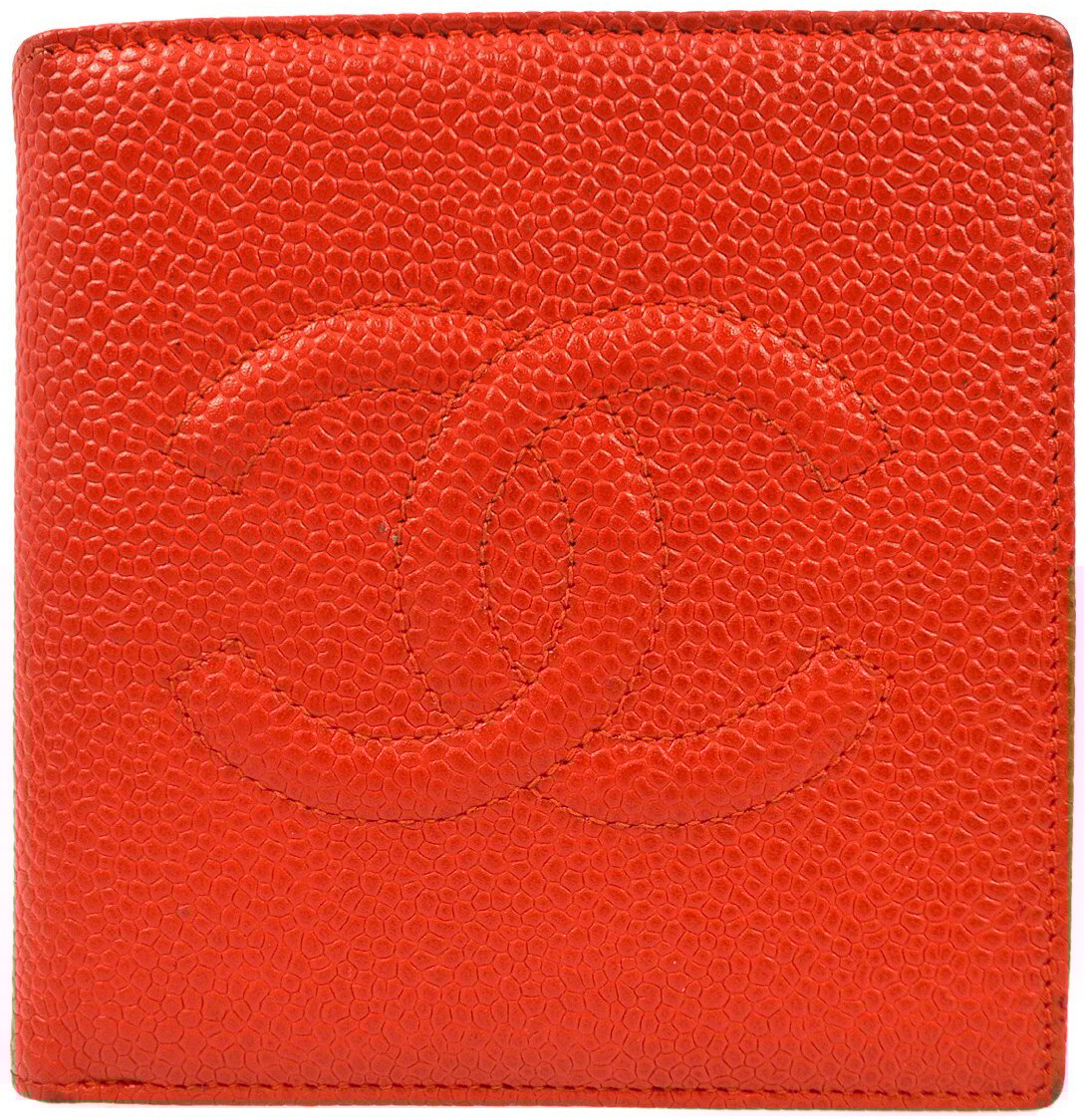 Chanel Chanel Vintage Timeless CC Bifold Wallet Caviar Rood