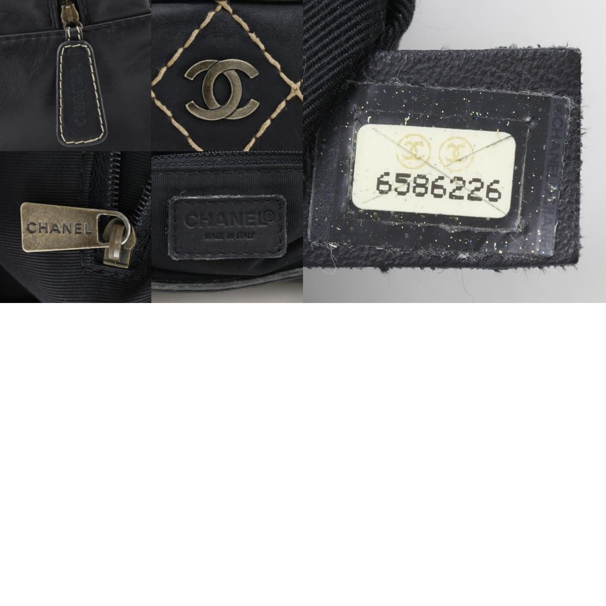 Chanel Surpique Boston Quilted Leather Large Zwart