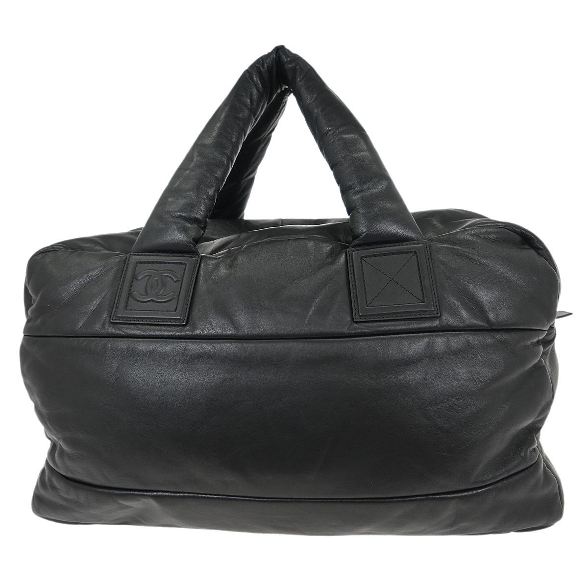 Chanel Chanel Coco Cocoon Boston Bag Calfskin Zwart