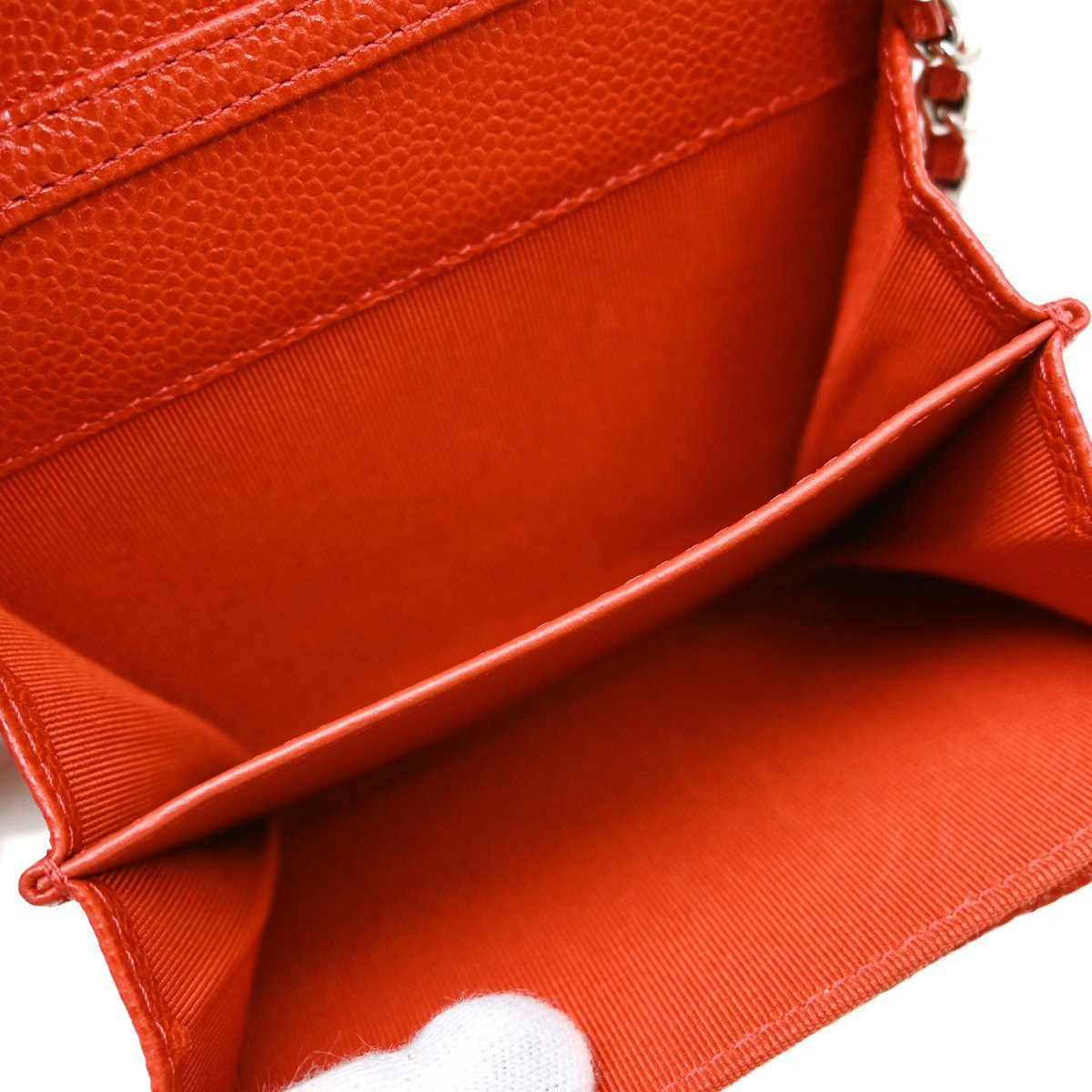 Chanel Vintage CC Mini chain Shoulder Bag Leather Rood